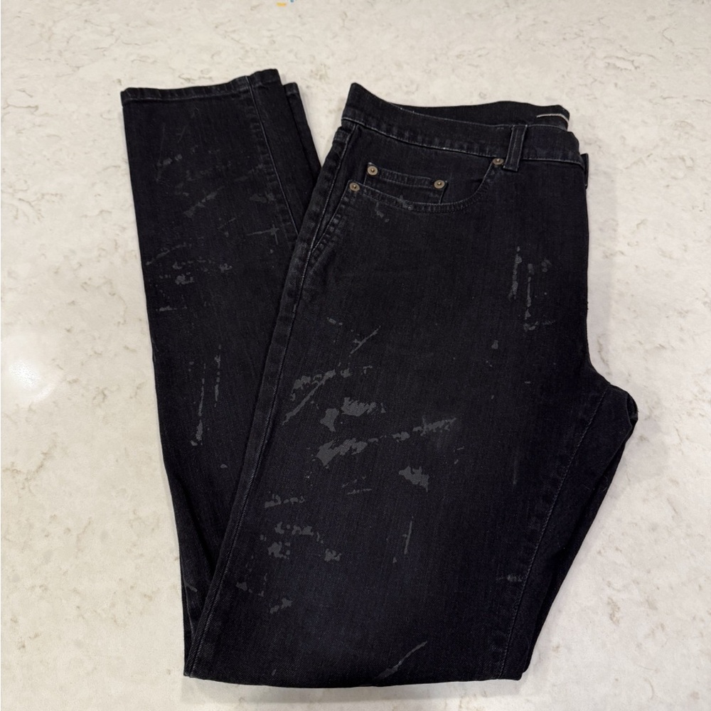 Saint Laurent Men’s Black Splatter Jeans